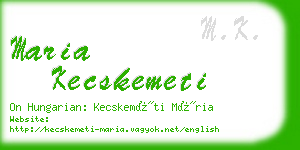 maria kecskemeti business card